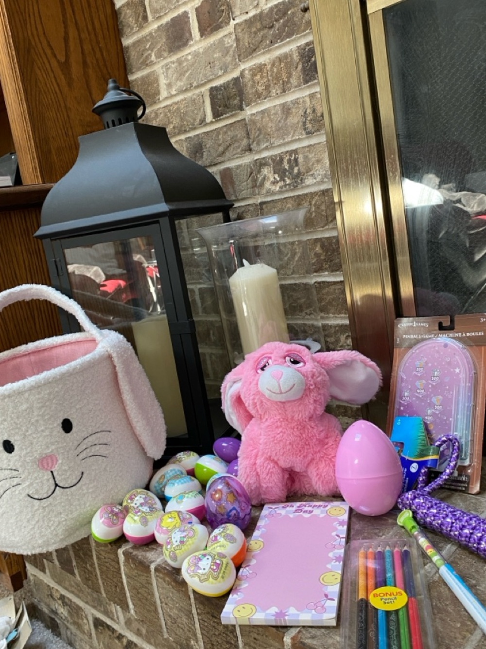 Filled Easter Basket Boucle Bunny with Pink Sanrio Hello Kitty Eggs and NEW Toys - Picture 9 of 10